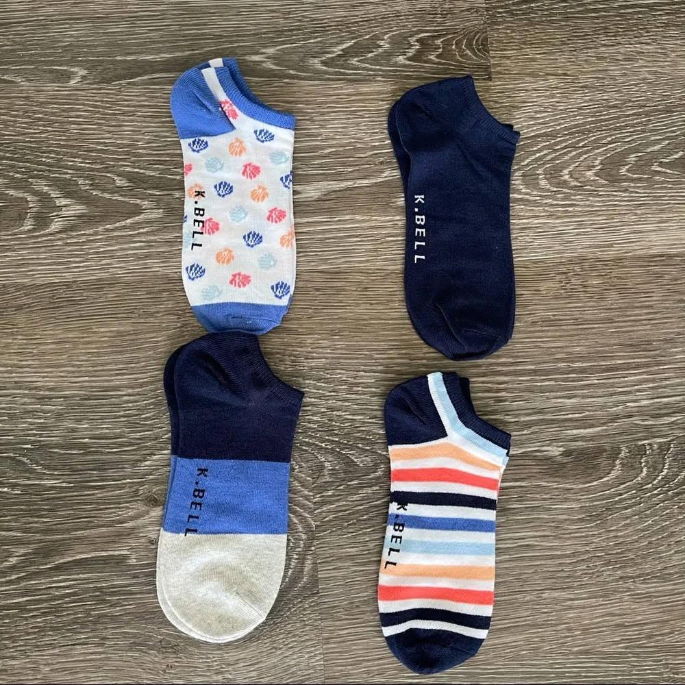 Blue ocean theme ankle socks
